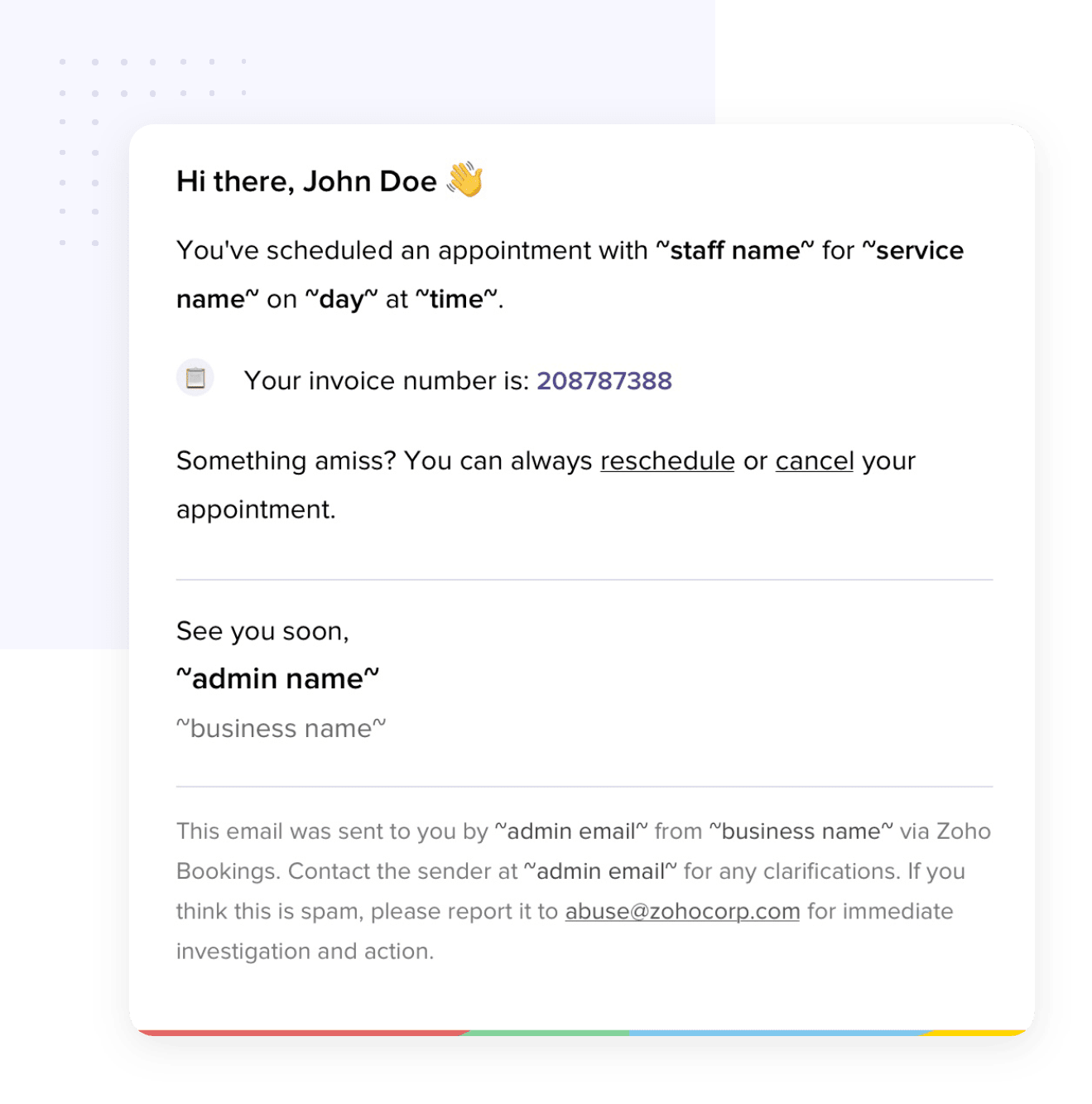 Bookings - correos electrónicos y SMS