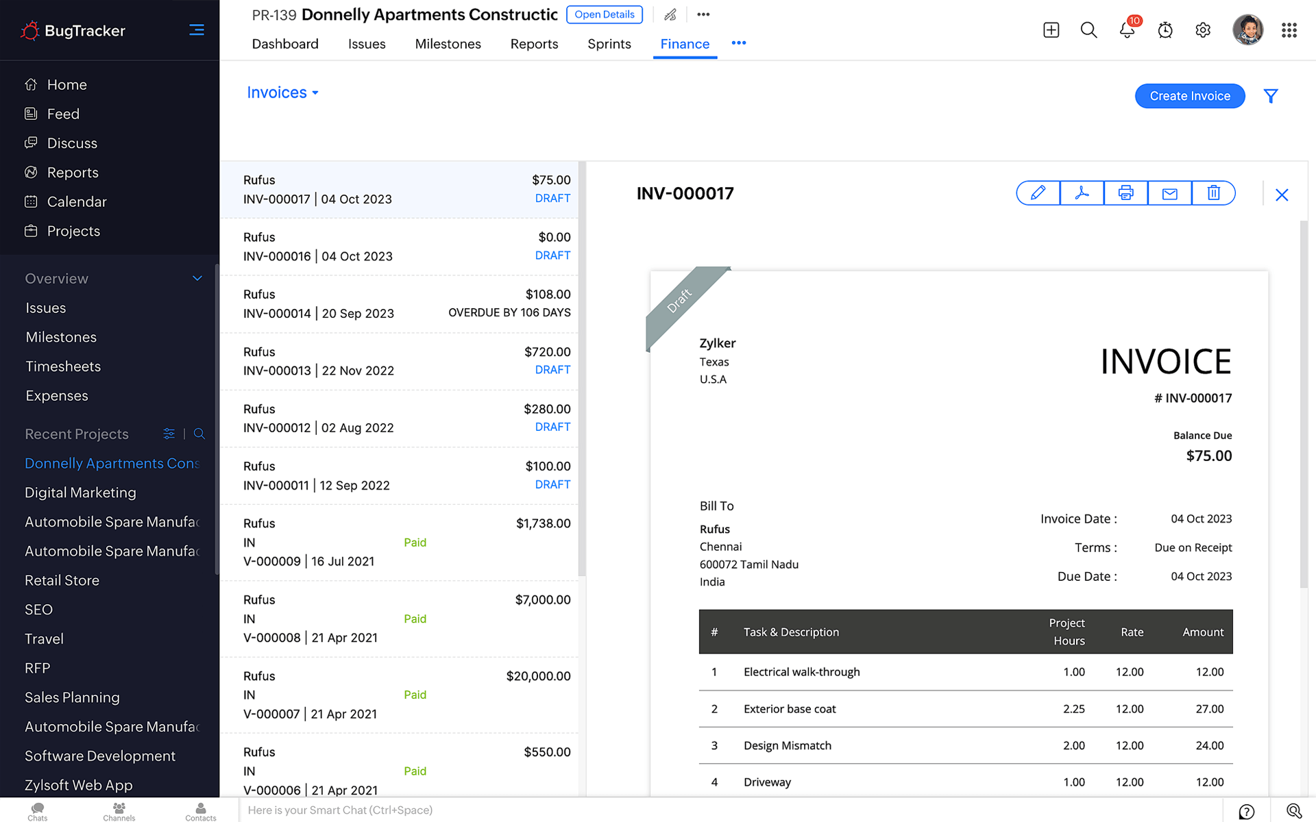 Create Invoices for Clients