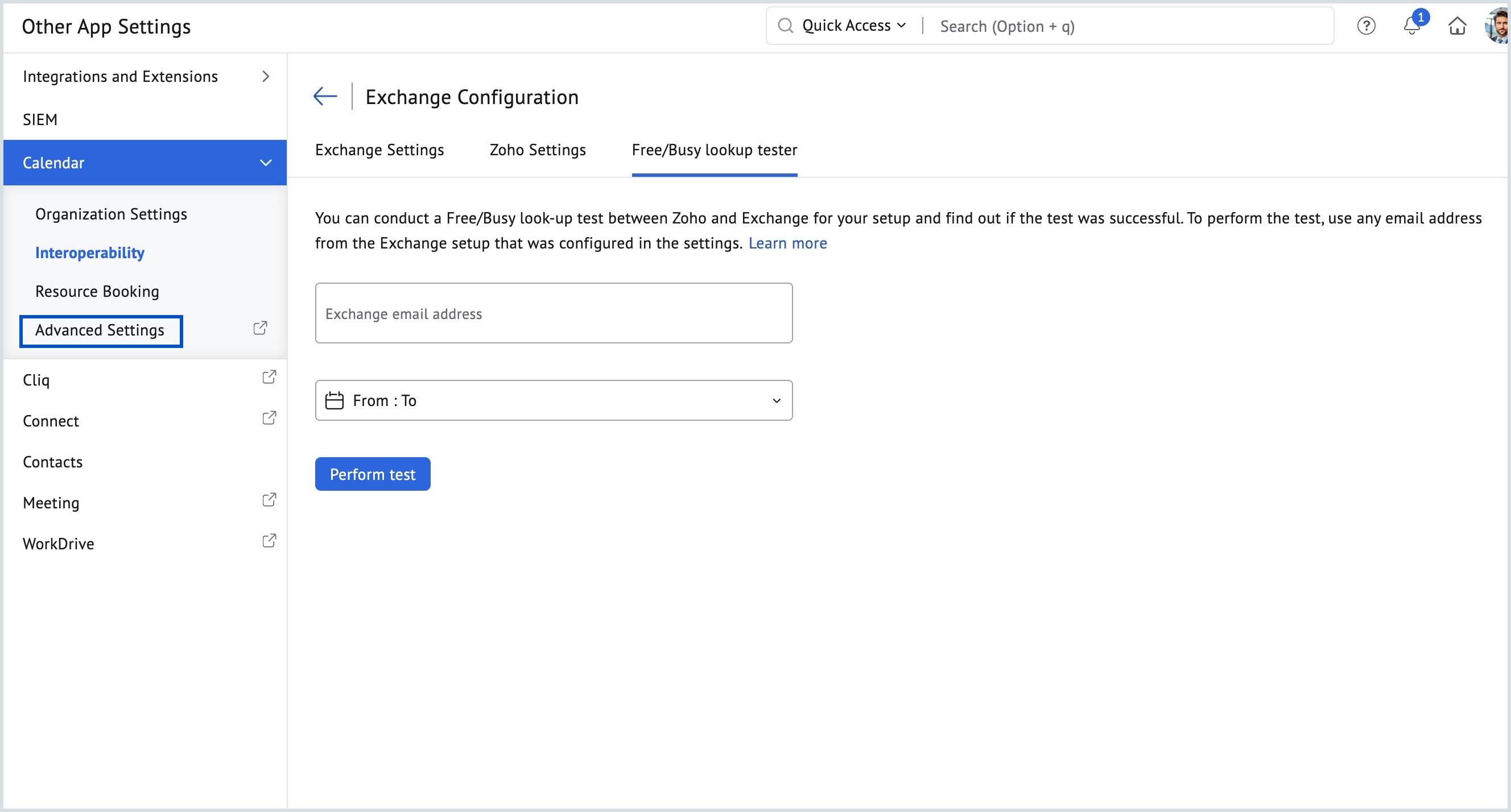 Advanced settings Advanced settings