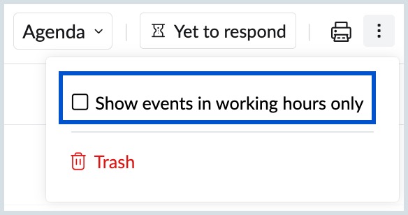 Agenda view