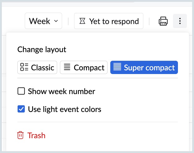 Calendar view