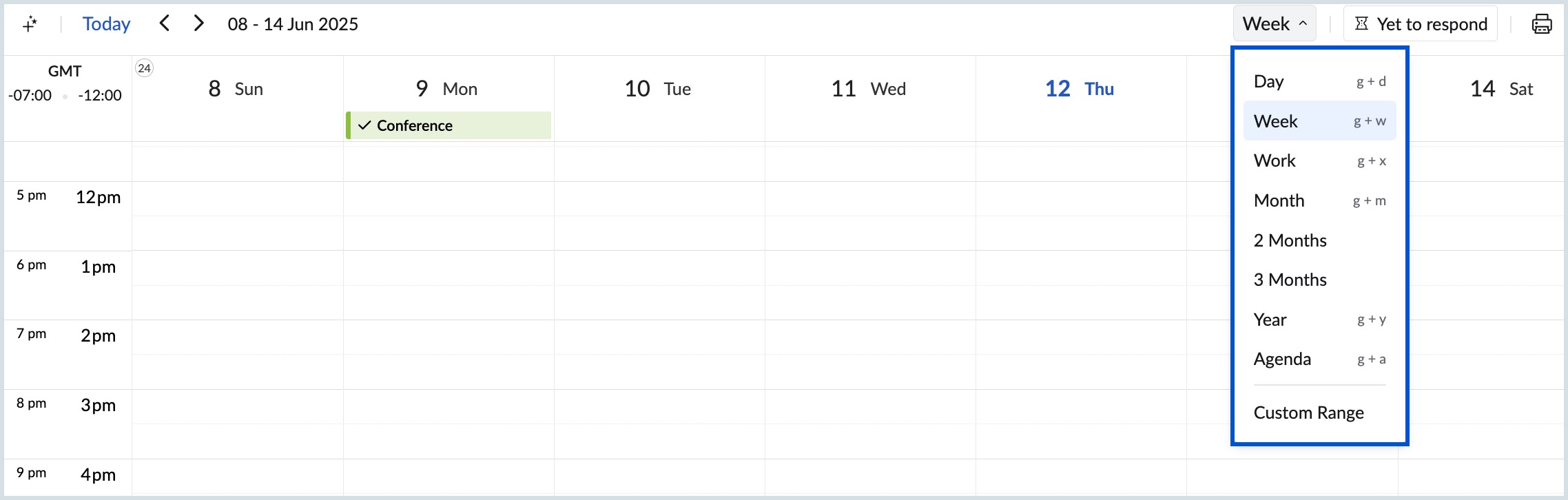 Calendar view