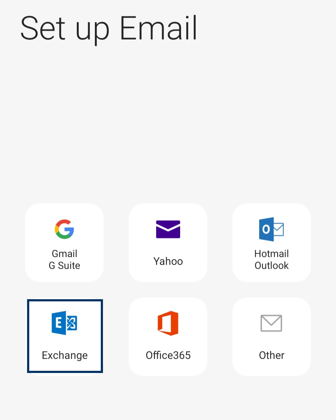 Setup exchange Setup exchange
