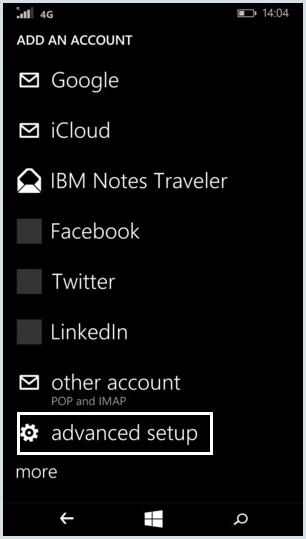 Advanced setup Advanced setup