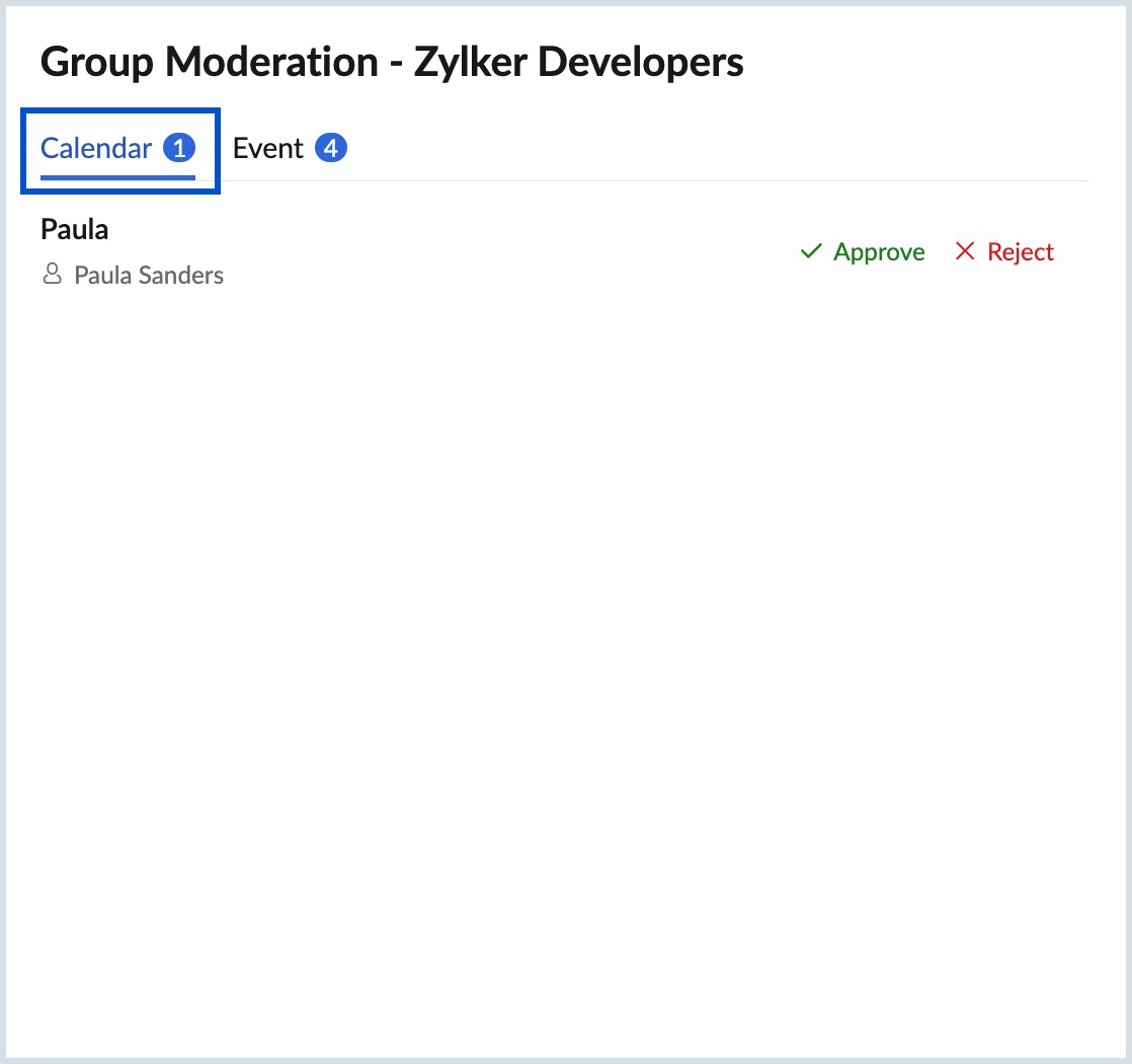 Calendar moderation