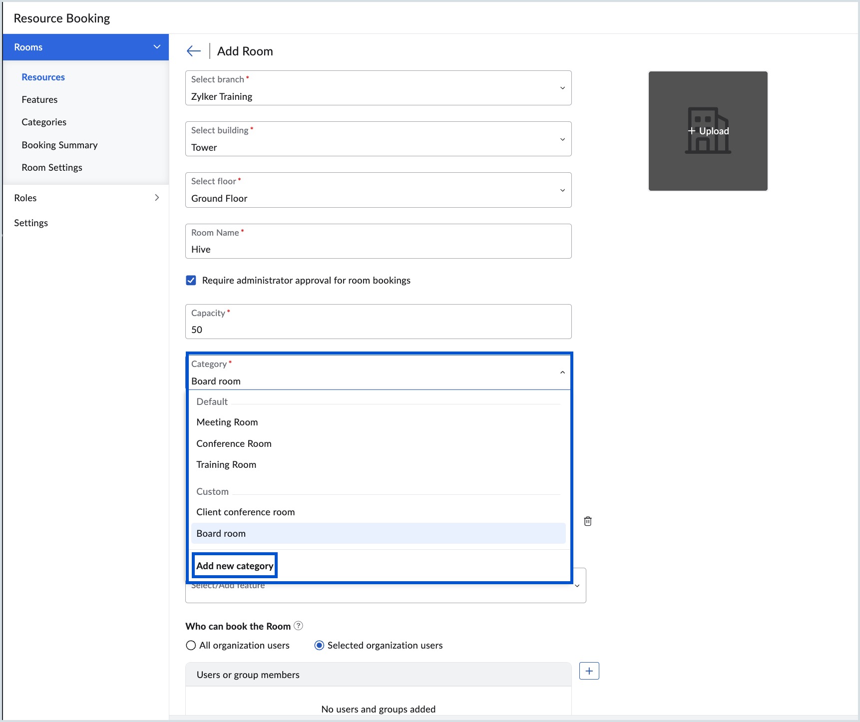 Custom category