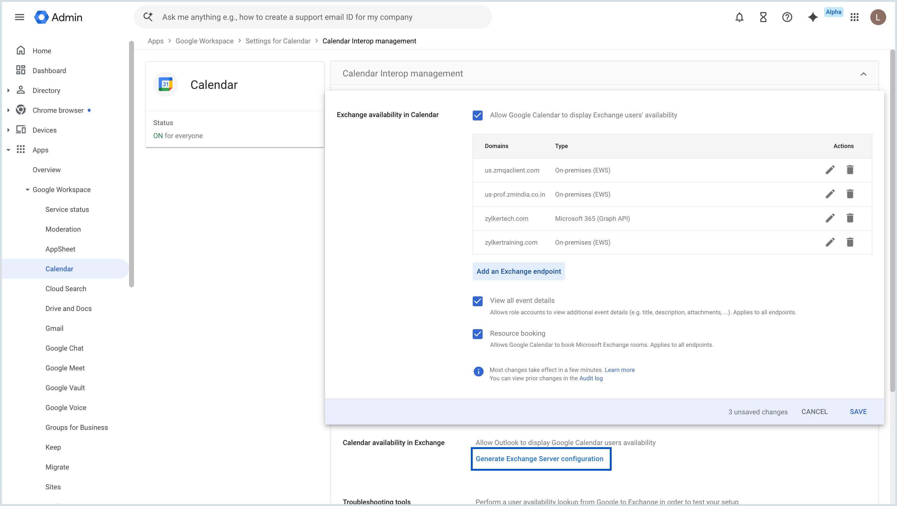 Generate Exchange Server configuration Generate Exchange Server configuration