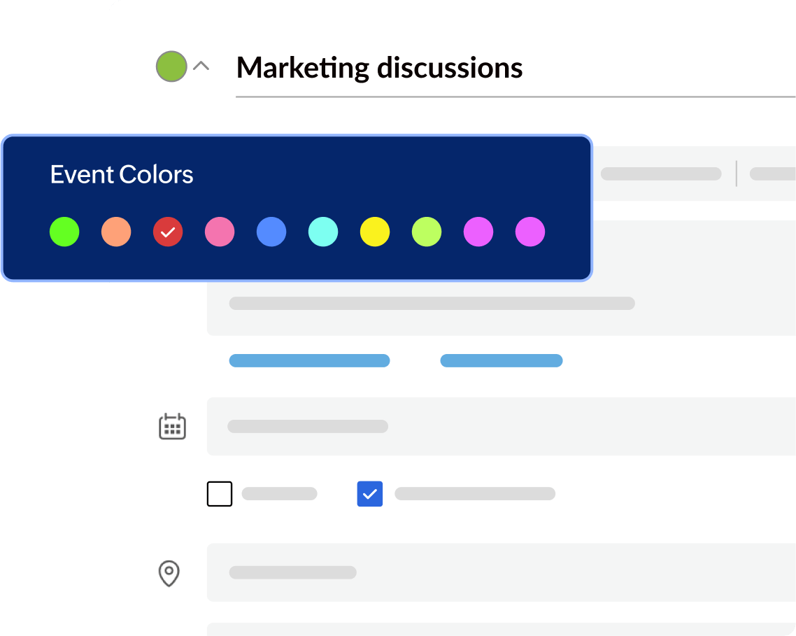 イベントのカテゴリ別に特定の色を割り当て