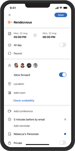 モバイル端末でスケジュールを確認