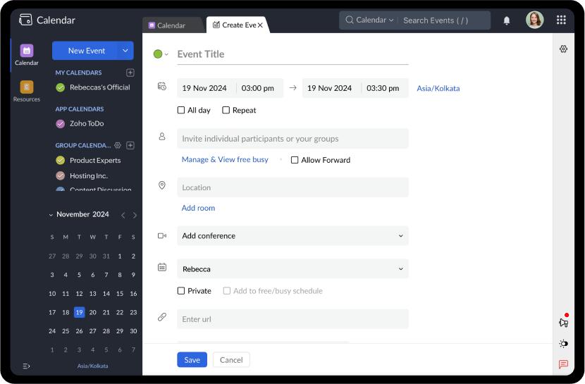 スケジュールをタブで確認