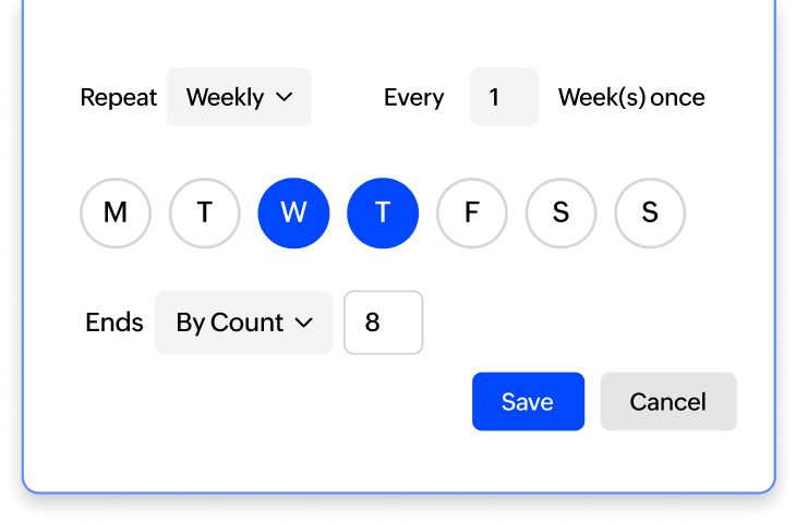 イベントの繰り返しを設定
