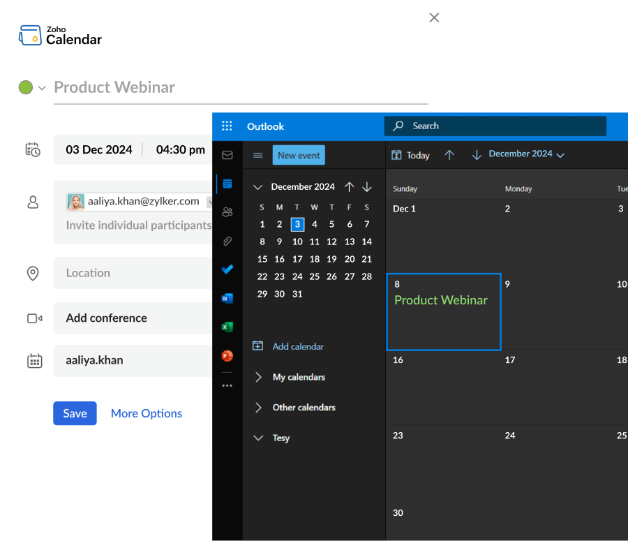MS Exchangeユーザーとの相互運用性