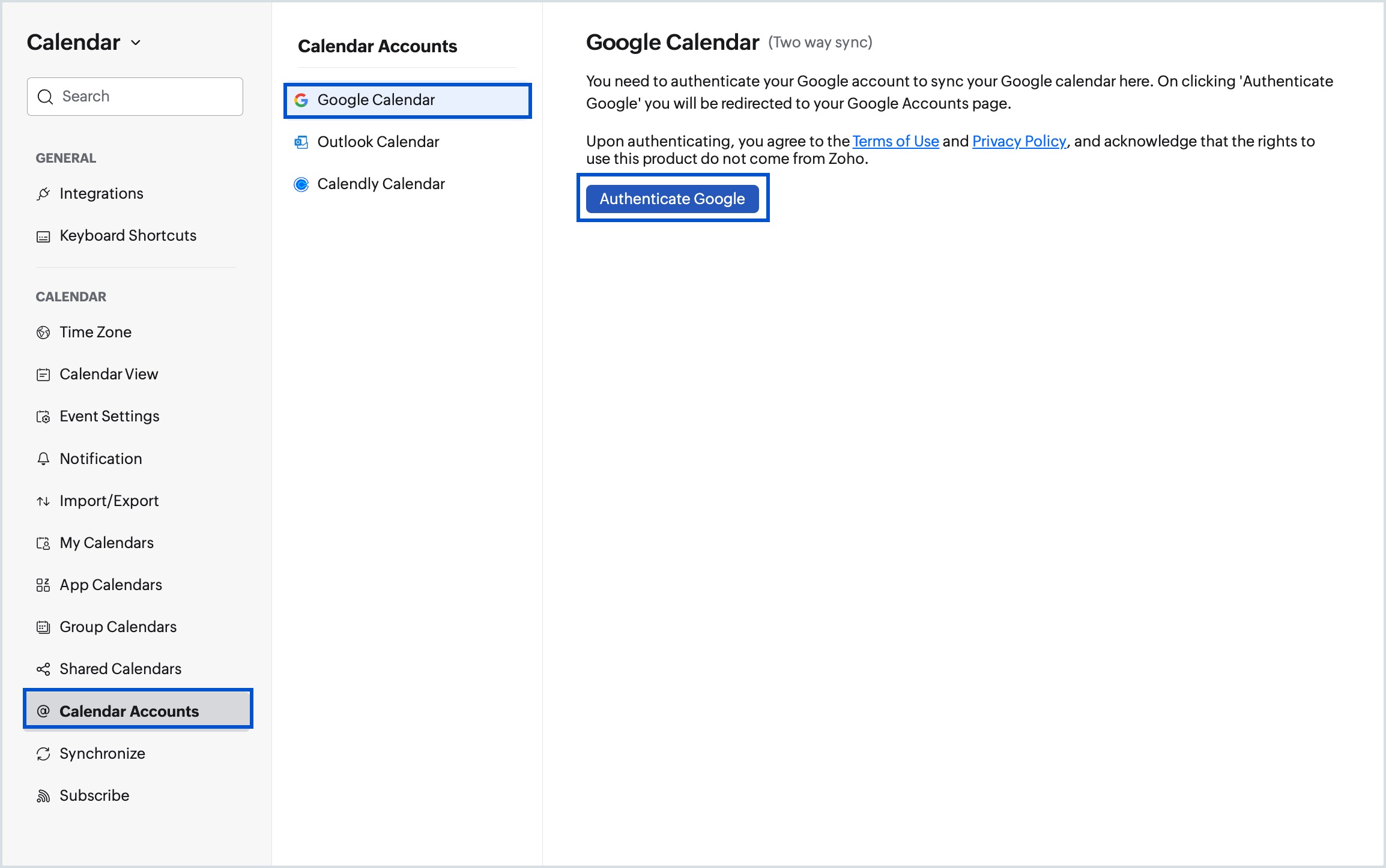 Sync Google Calendar