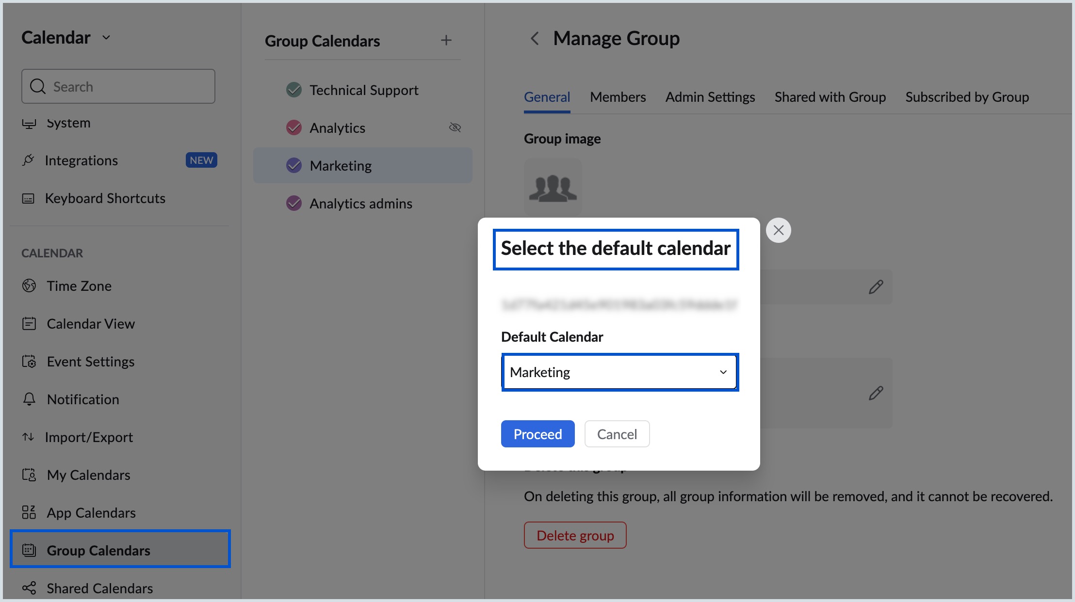 delete default calendar delete default calendar