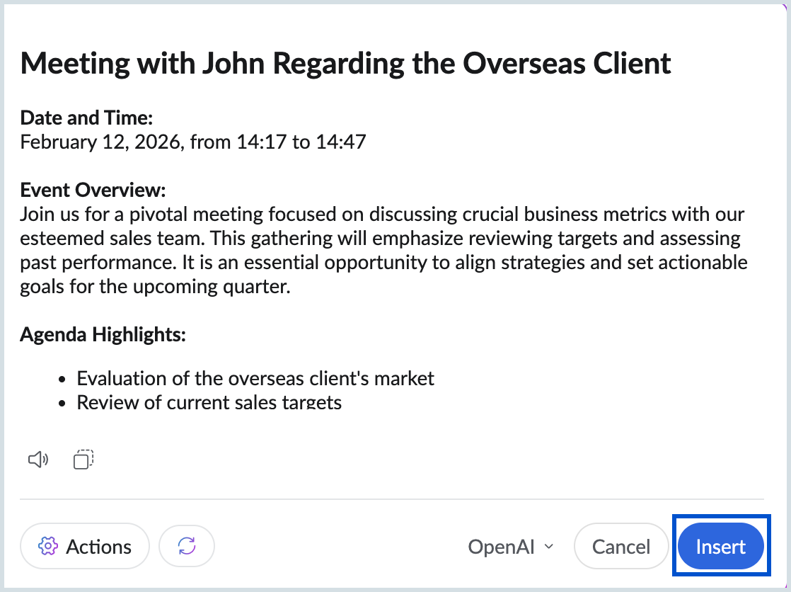 Insert smart description