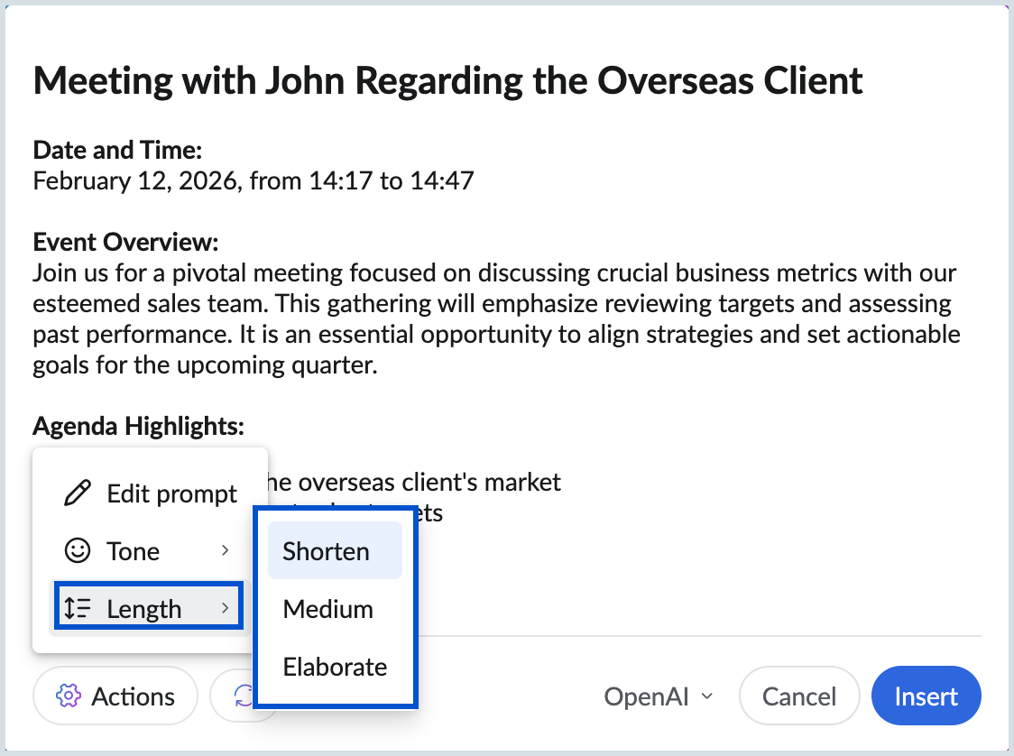 Adjust the Length of the content