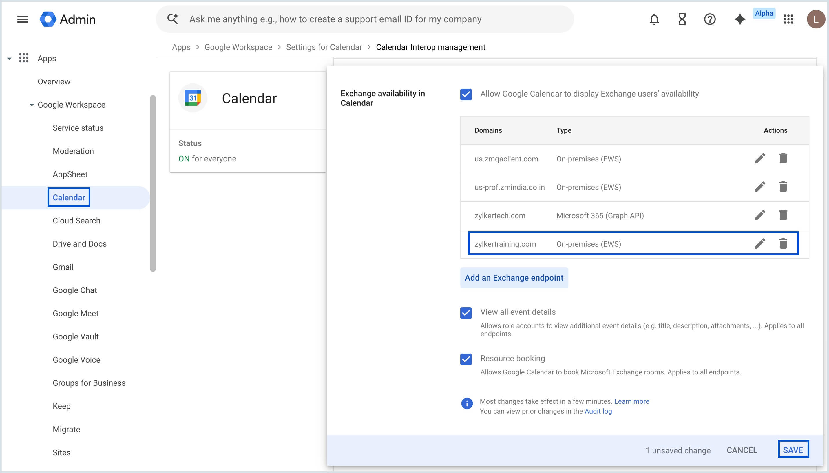Save interoperability settings Save interoperability settings
