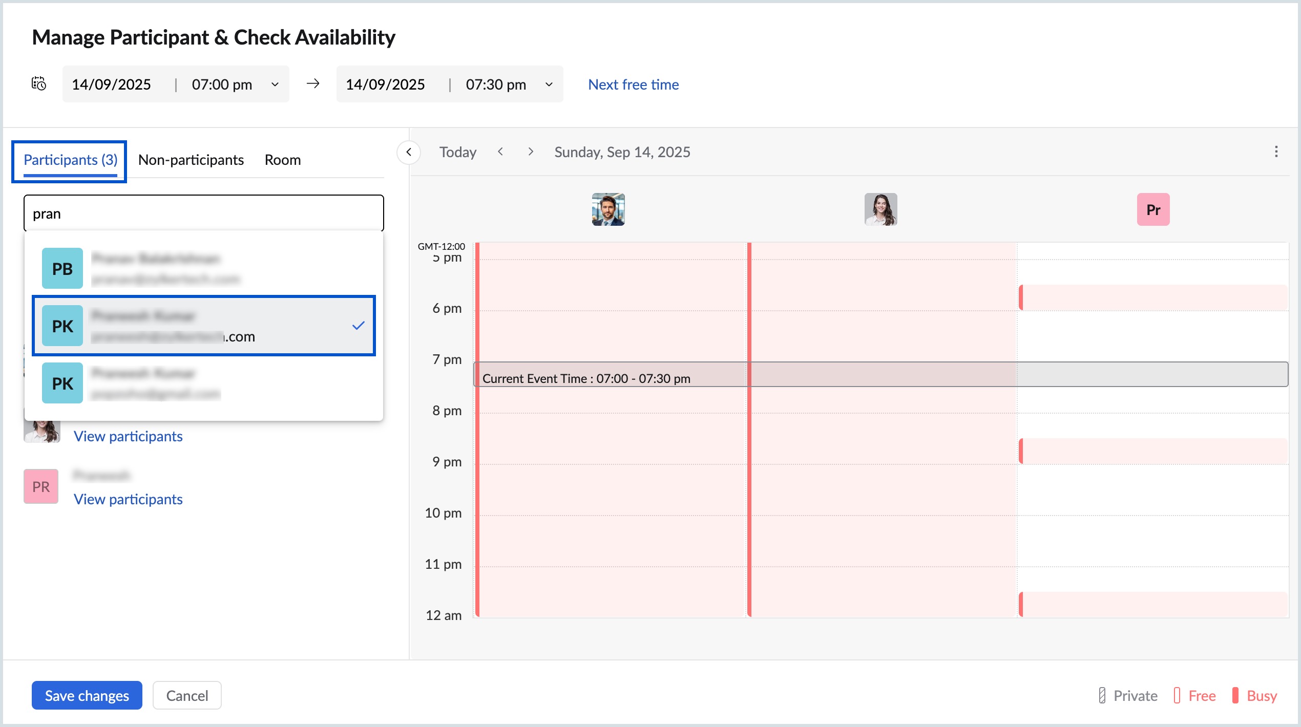 Manage participants Manage participants