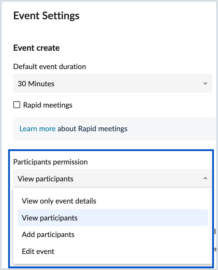Participants permission