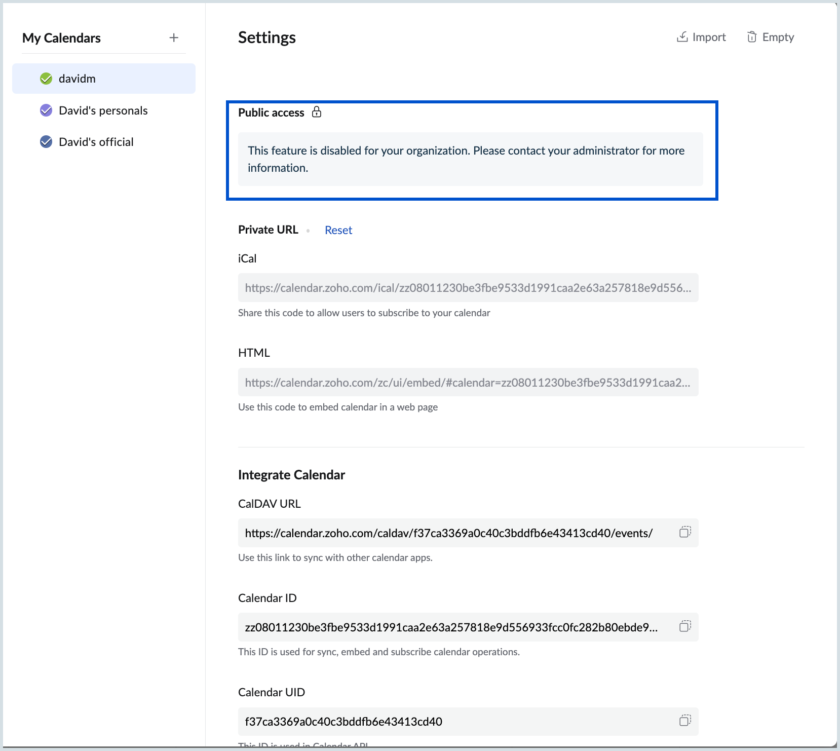 Public access disabled Public access disabled