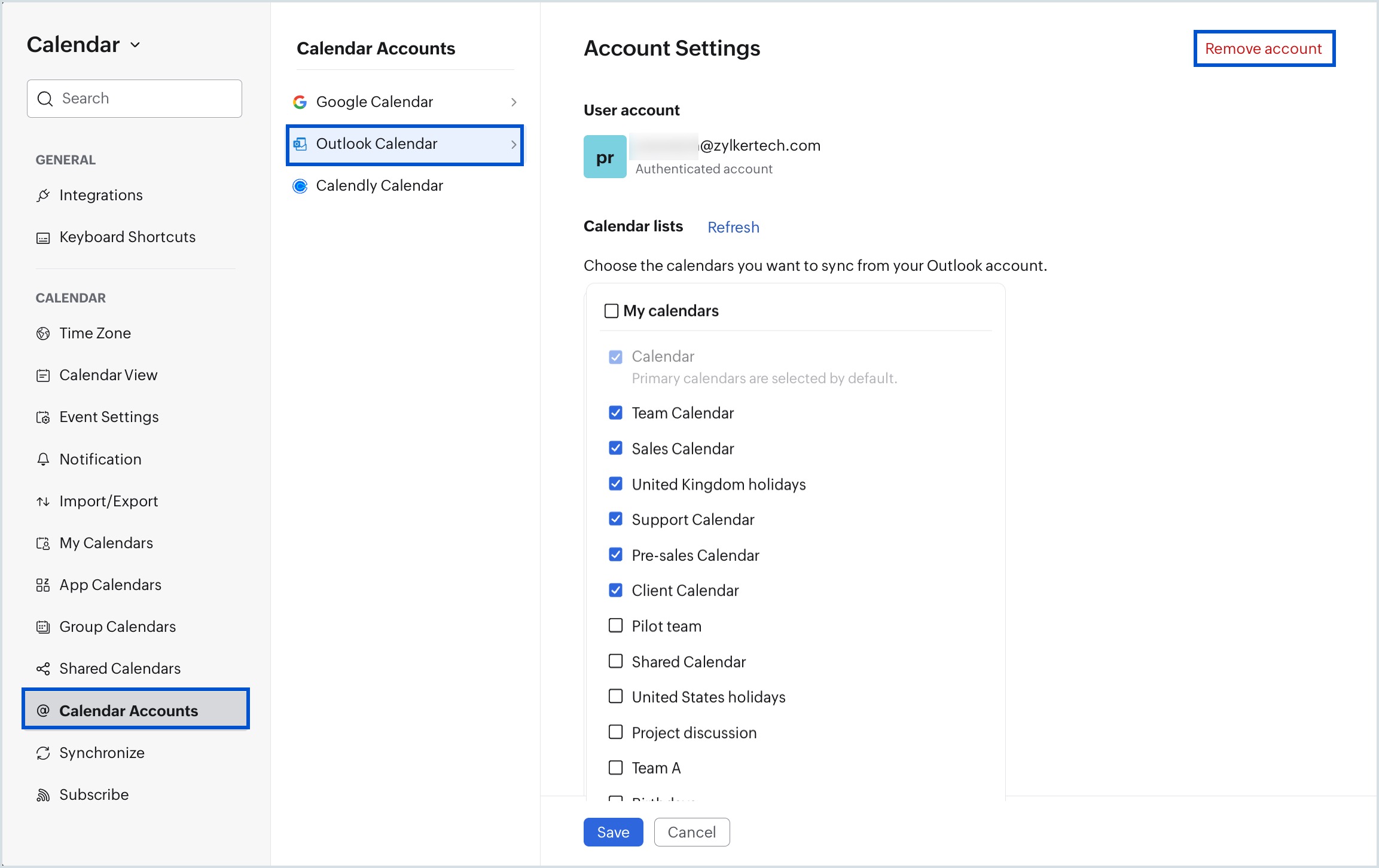 Remove account Remove account