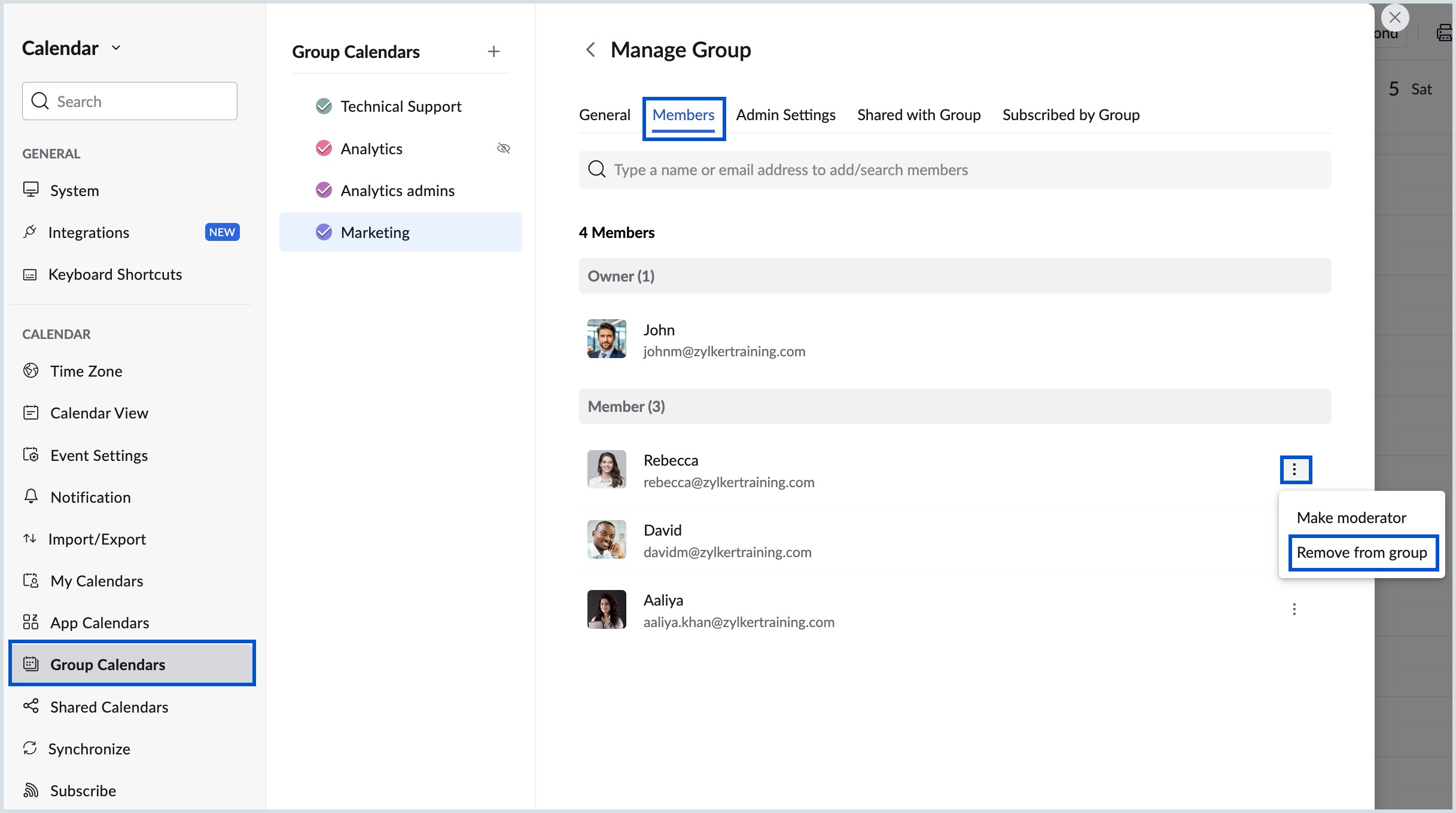 Remove member