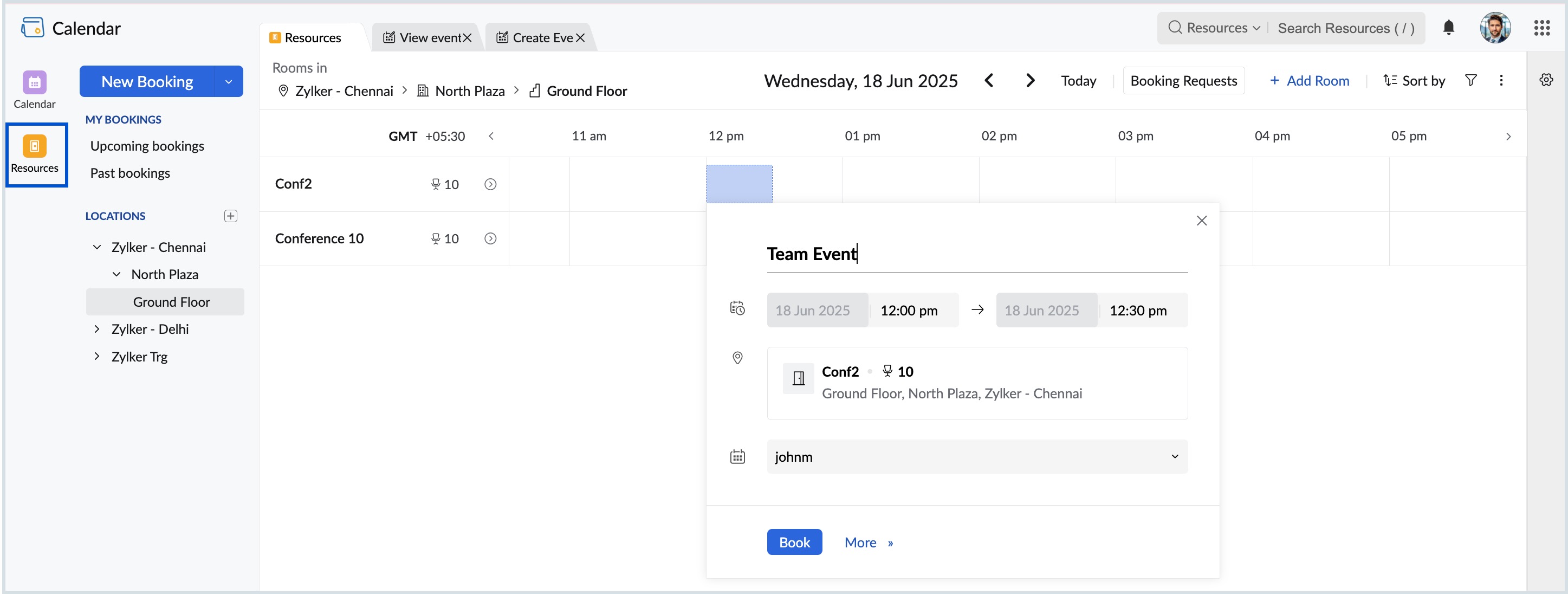 new resource booking
