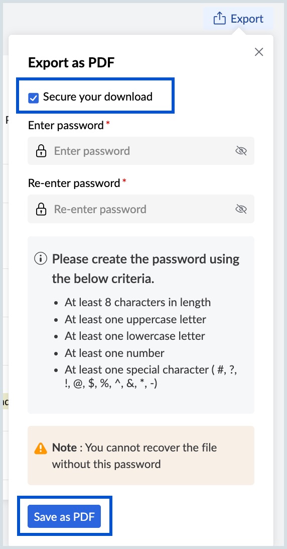 Securely Save as PDF Securely Save as PDF