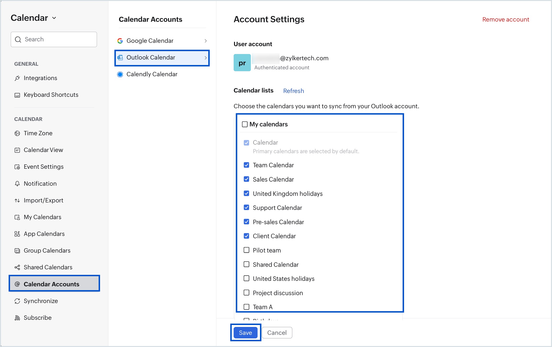 Manage Calendars Manage Calendars