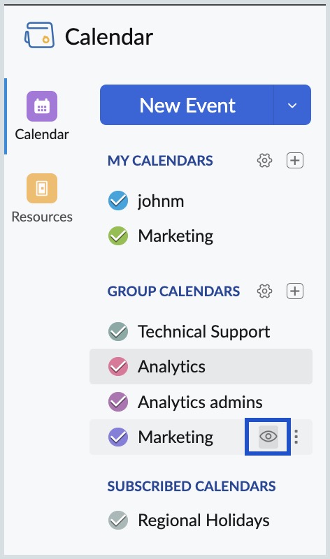 Show/hide calendar