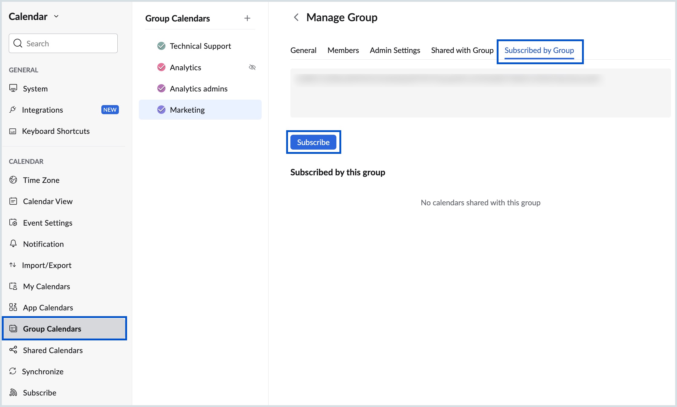 Subscribed-by-group