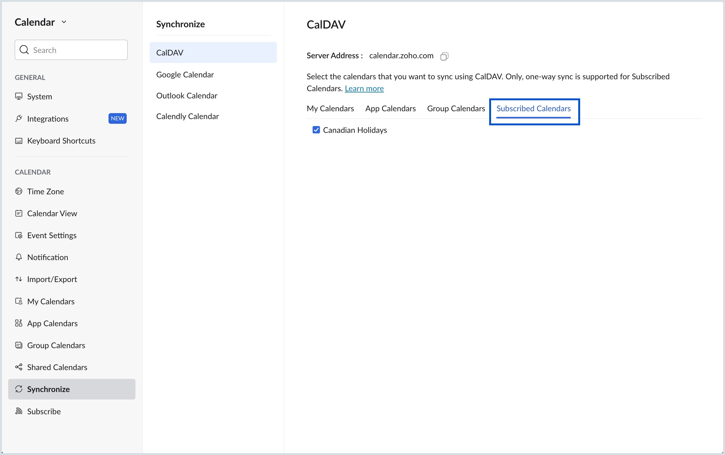 Subscribed Calendars Subscribed Calendars