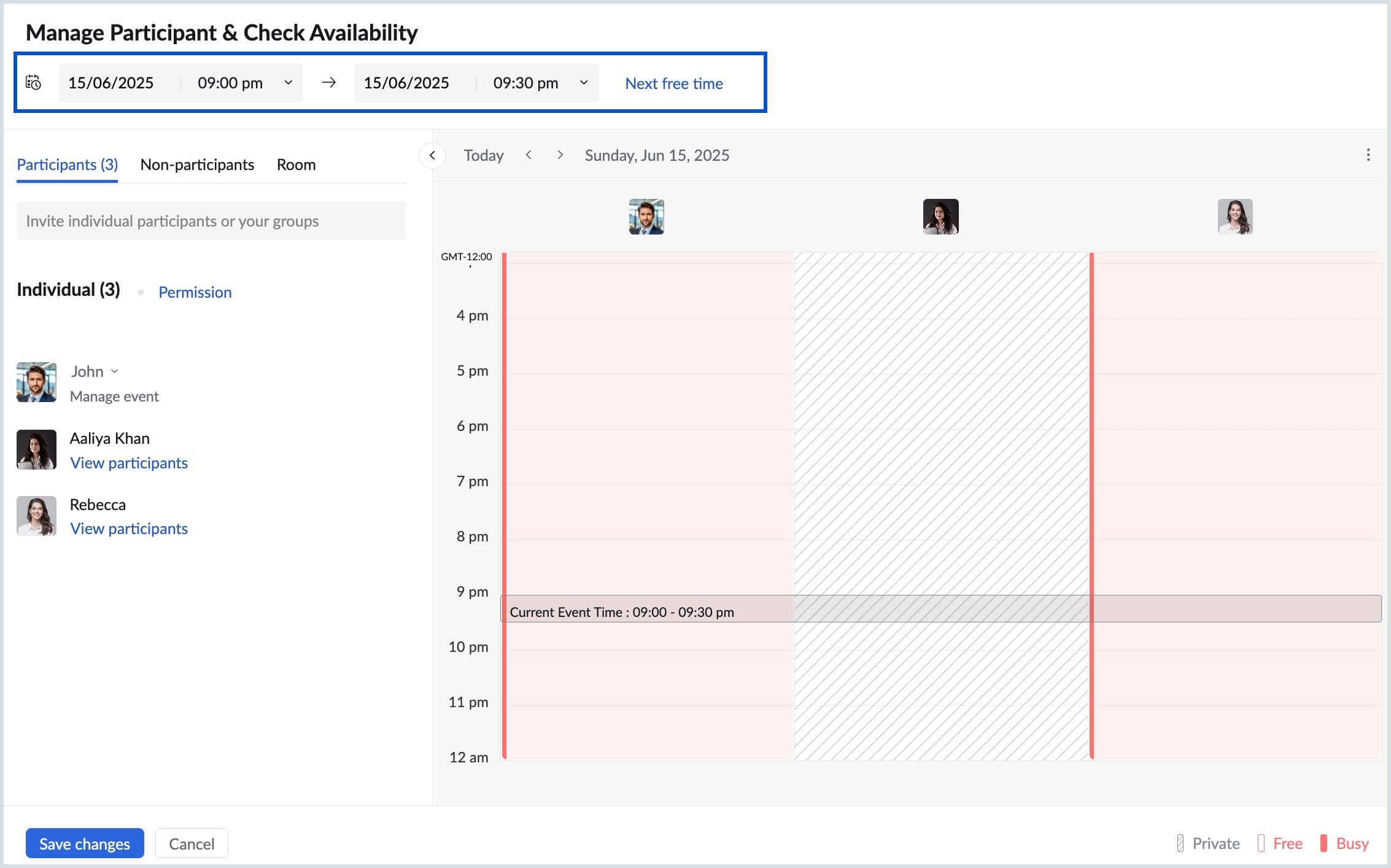 Time availability