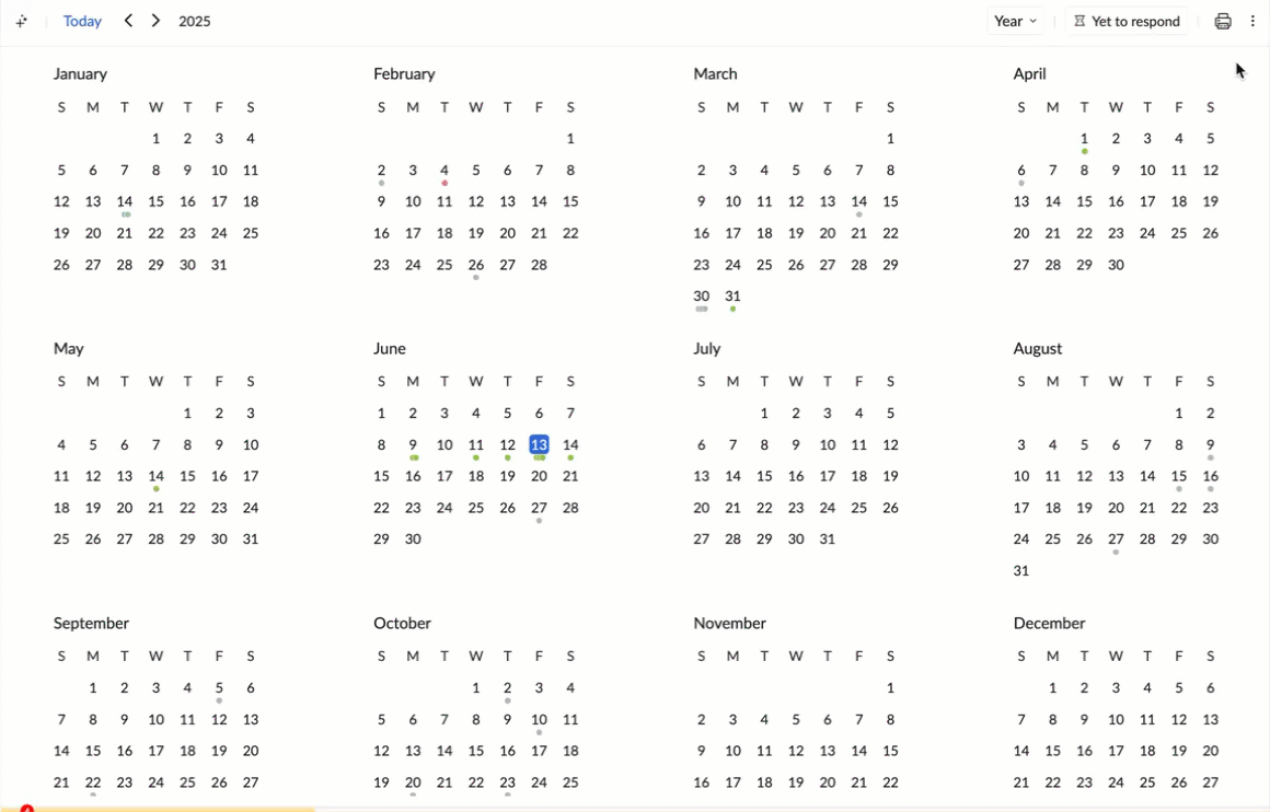 year view