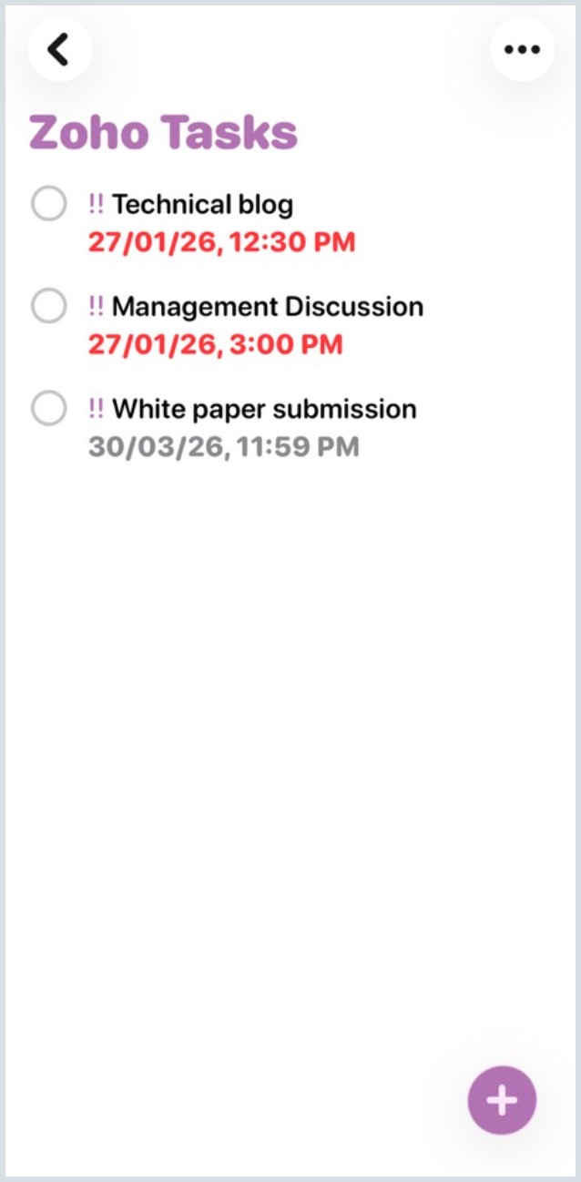 Zoho Tasks Zoho Tasks