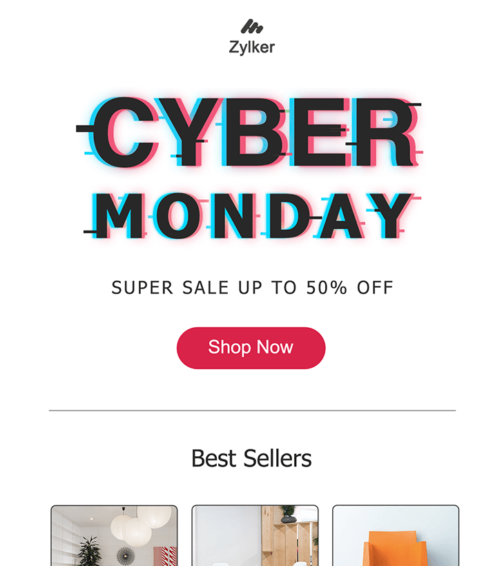 Zylker Cyber Monday sale emai