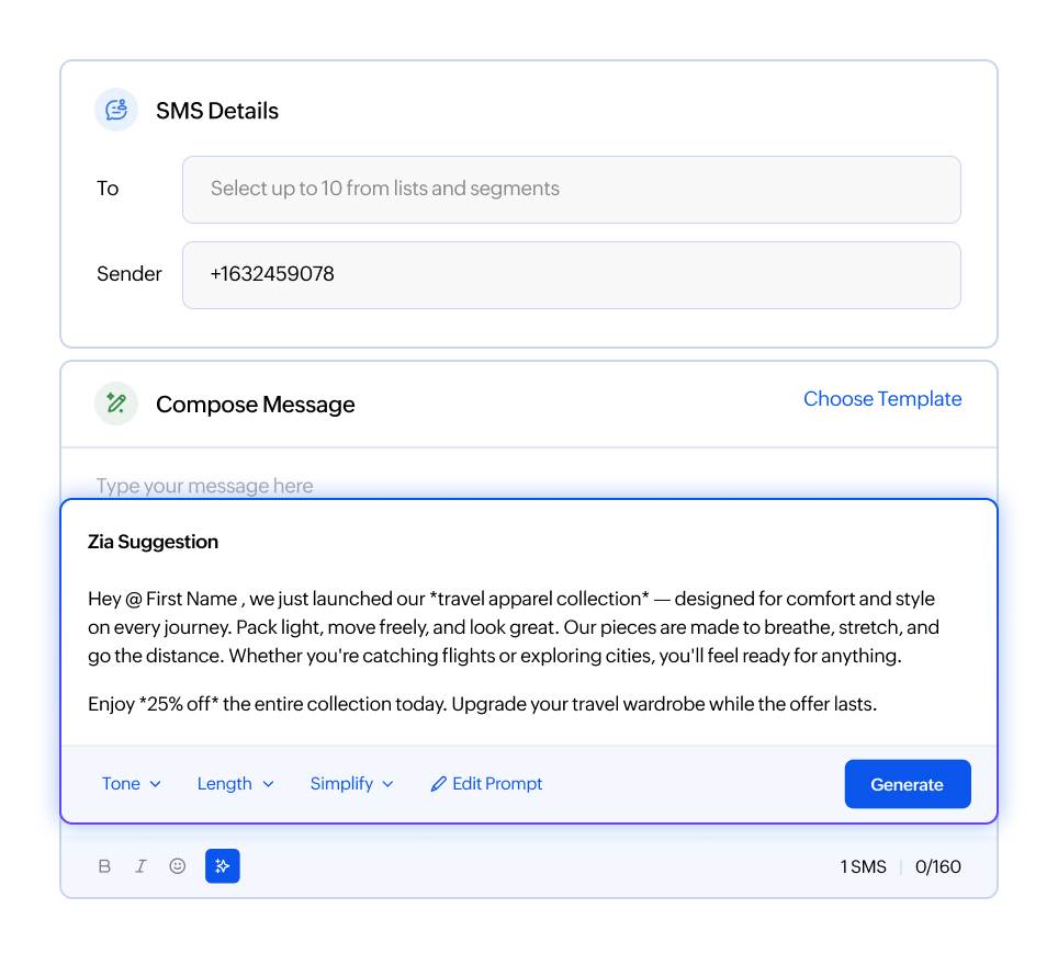 SMS editor