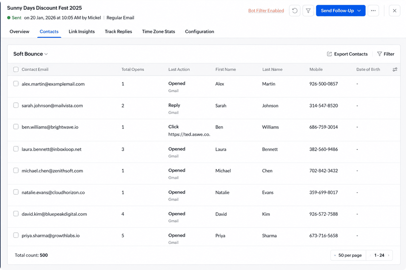Zoho automates trial nurture email workflow.