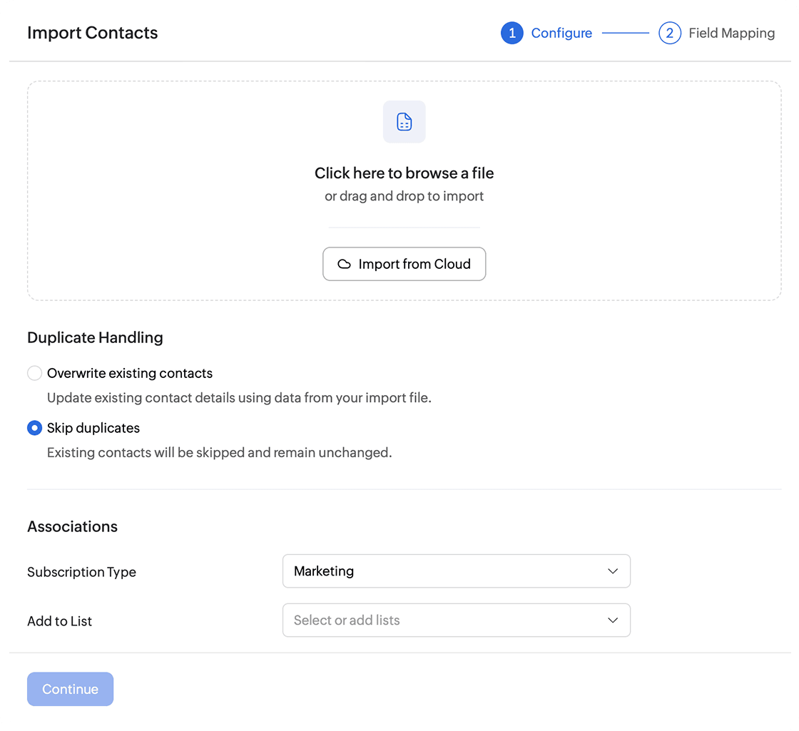 Import contacts from multiple sources
