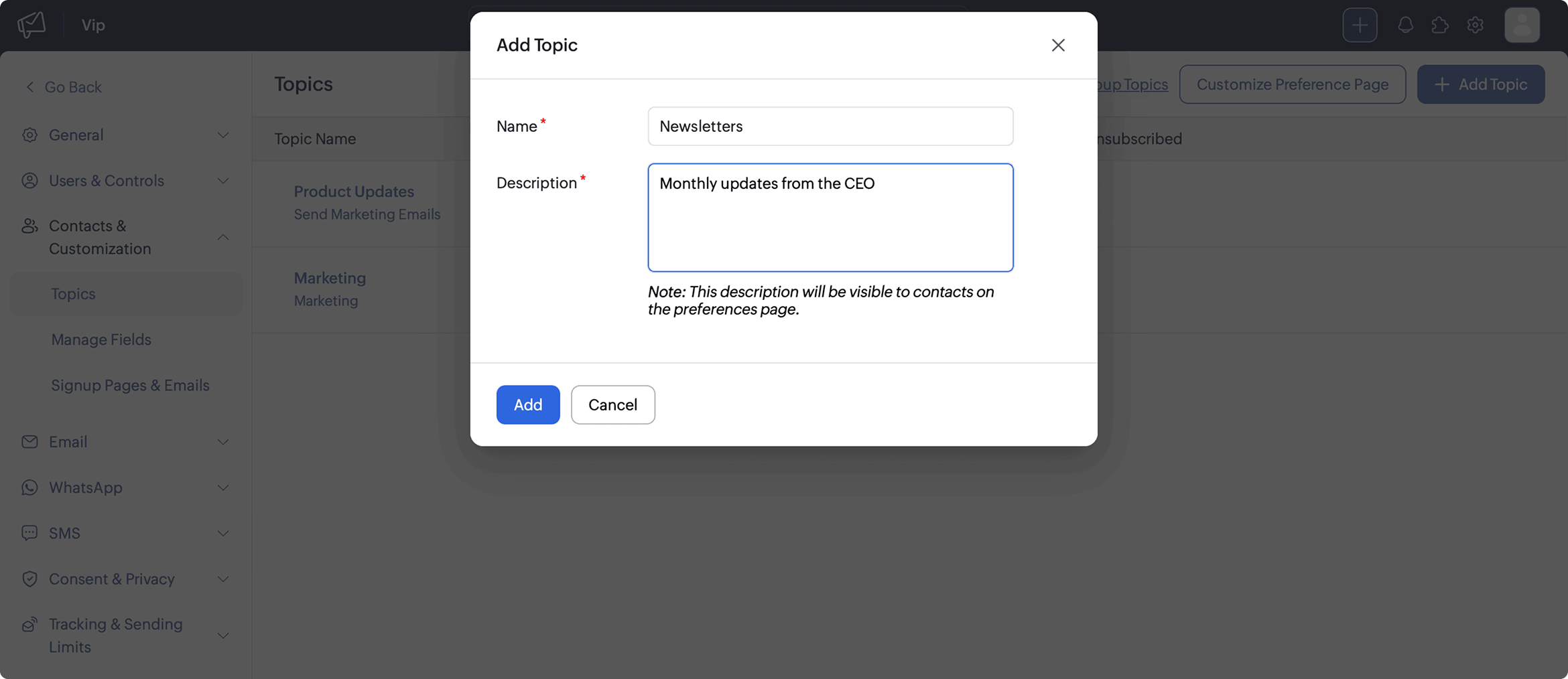Prioritize contact preference