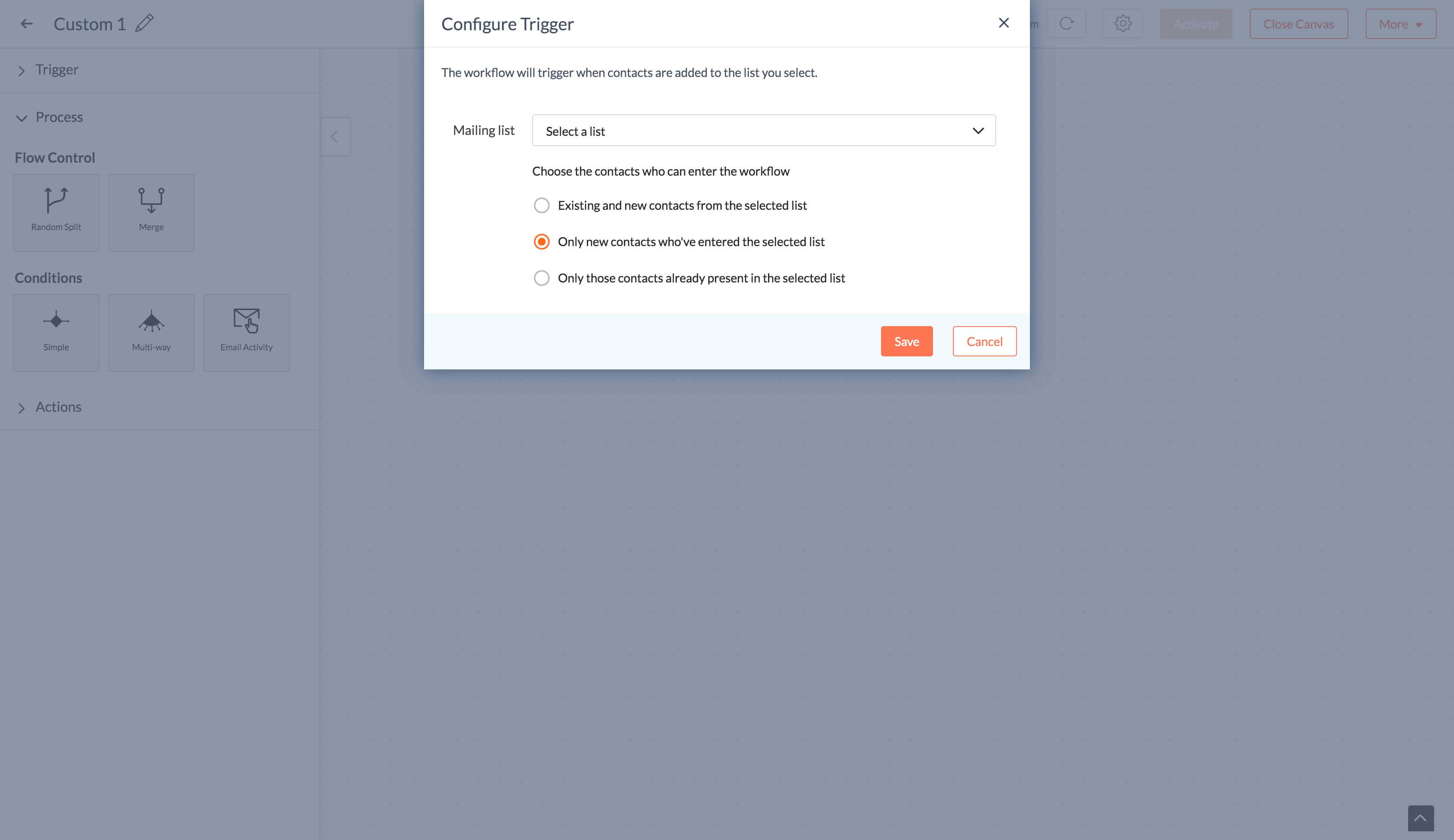 Automatic exclusion of contacts
