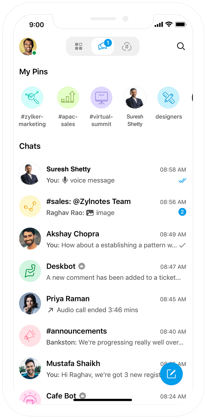 Team Mobile Chat Software - Zoho Cliq