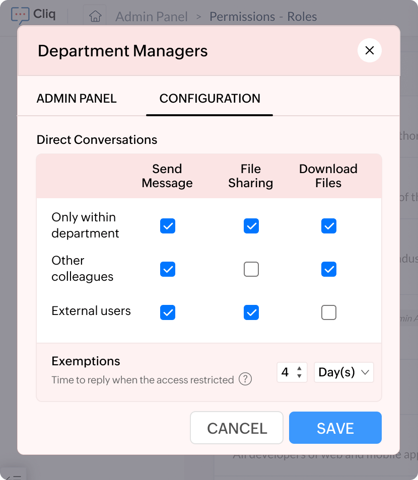 Configure access based on roles