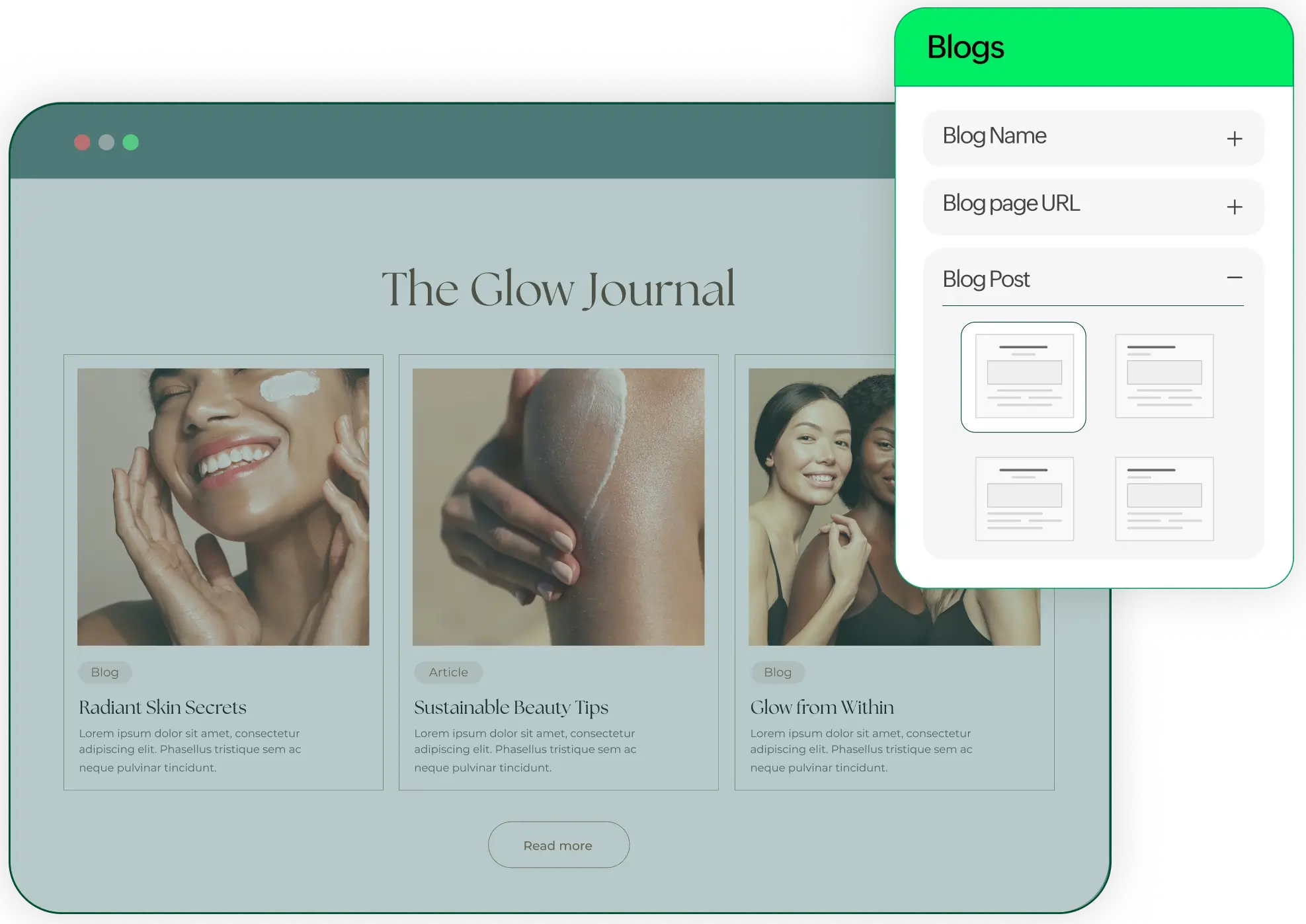 Blogs layout customization