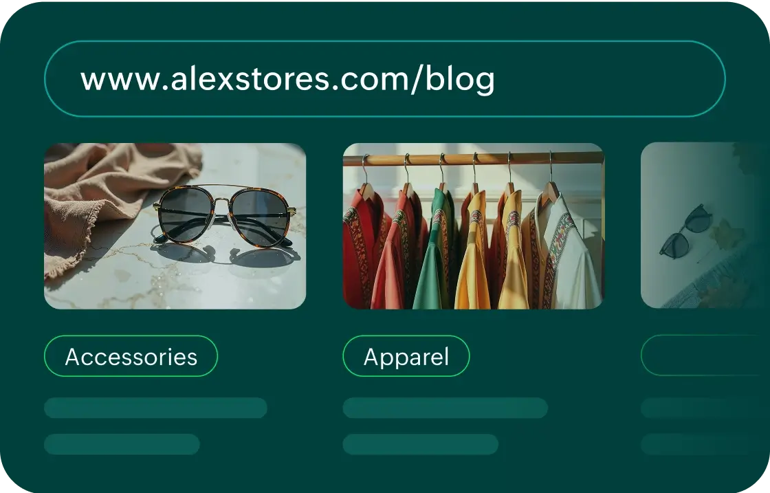 Dashboard view of blog posts