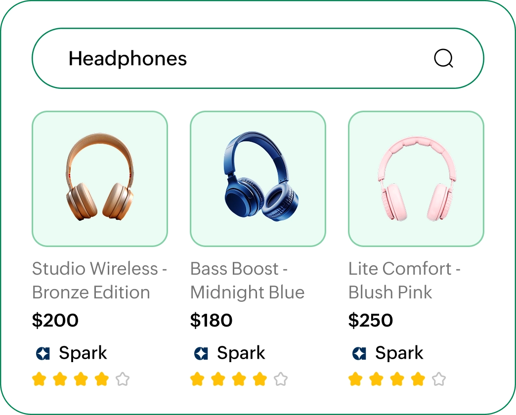 Headphones listing