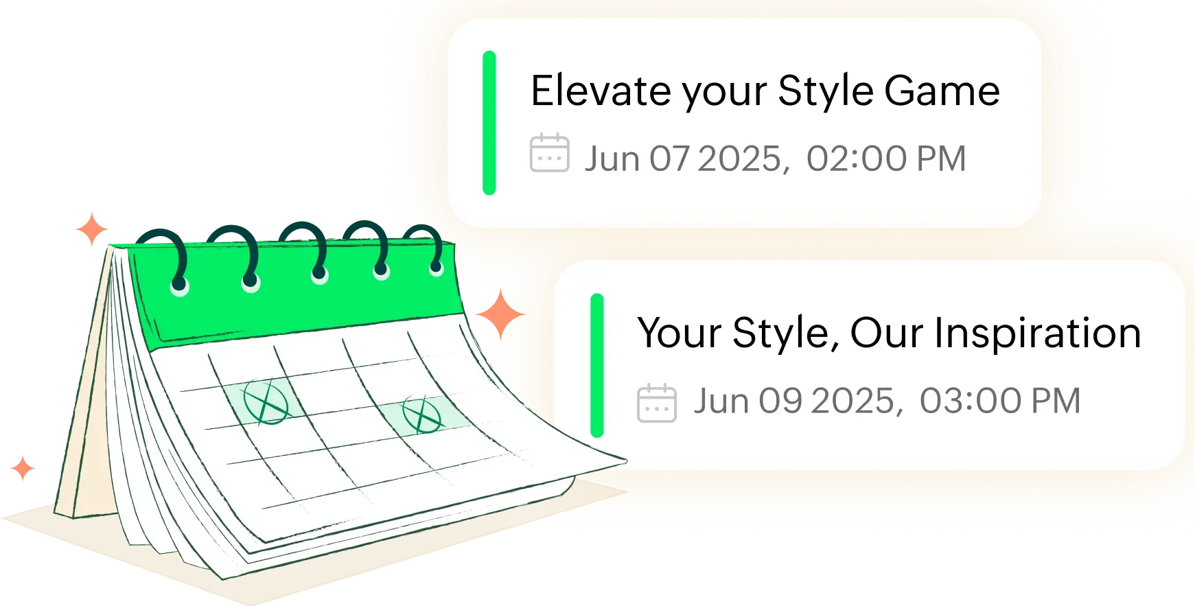 Calendar with two upcoming blog posts scheduled for June 7 and 9, 2025.