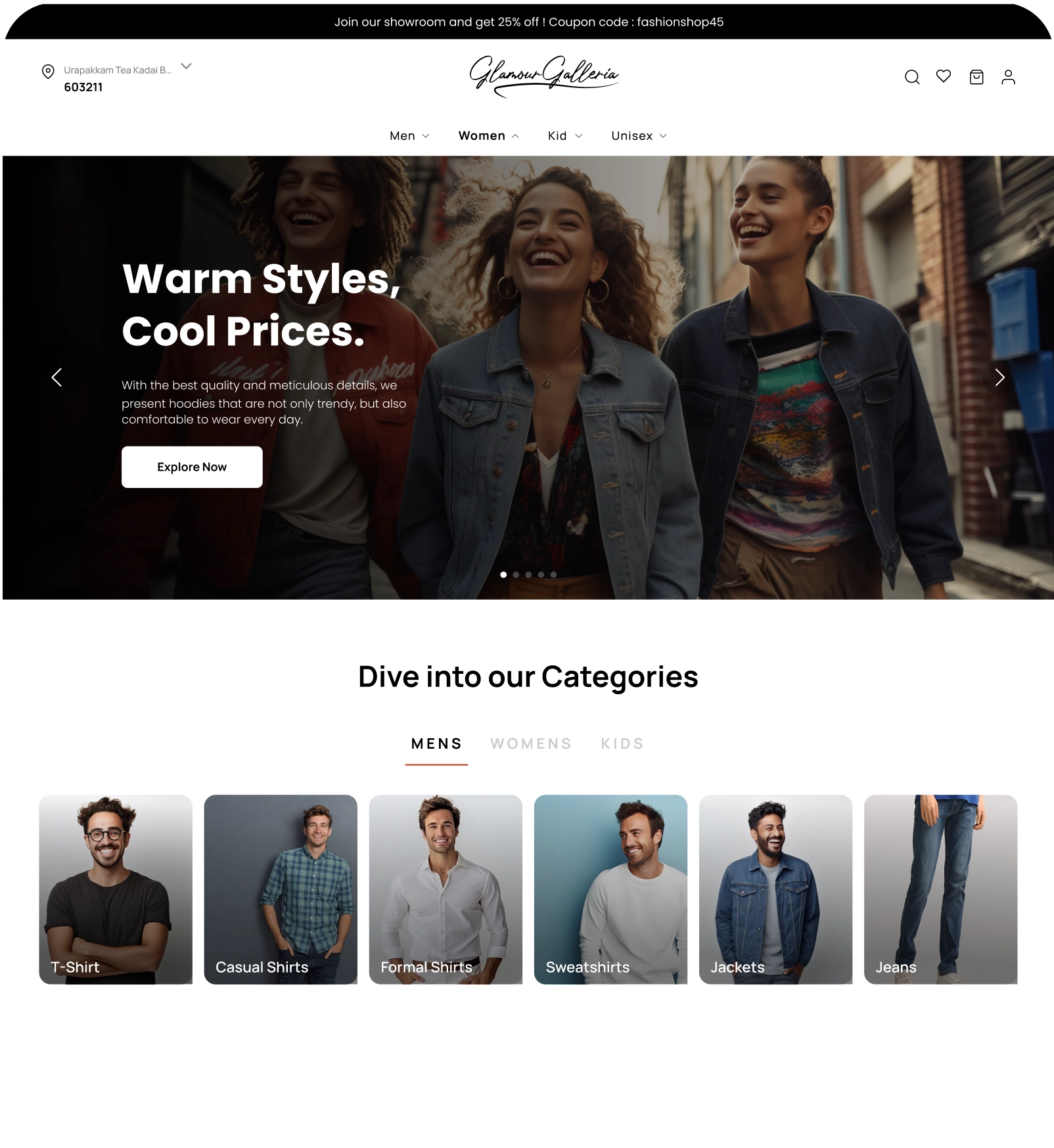 Glamour Galleria - Fashion theme