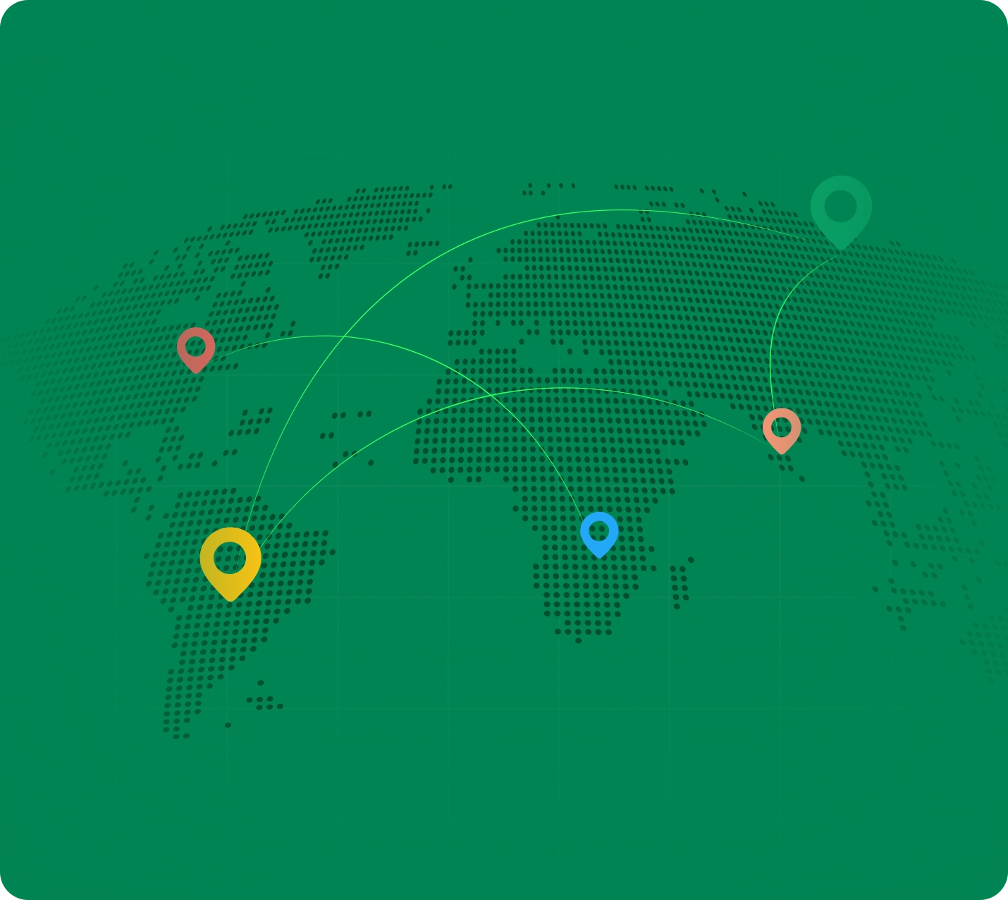 World map illustration showing global shipping network connections across continents.