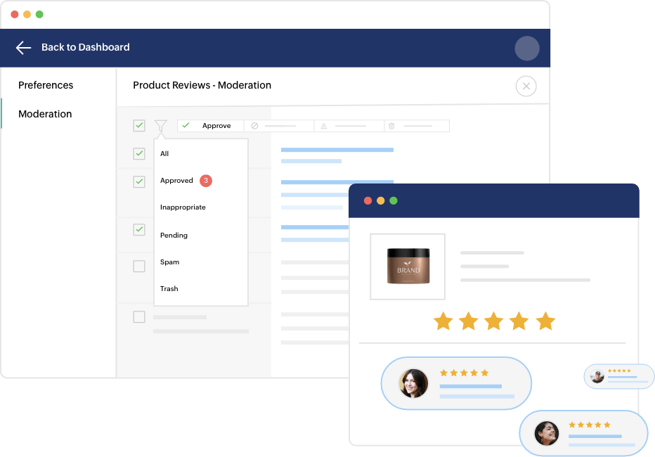 Moderate reviews in bulk